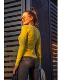 Fitted blouse with a V-neck, yellow 8068 - Online store - Boutique